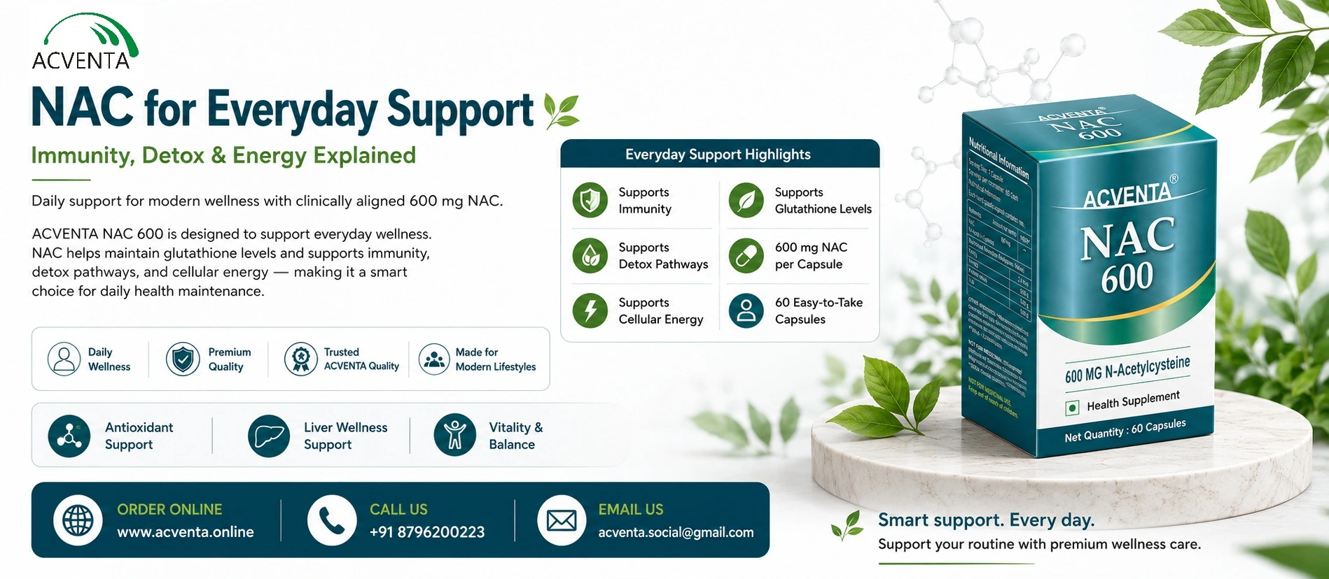 NAC Everyday Support for Immunity, Detox & Energy